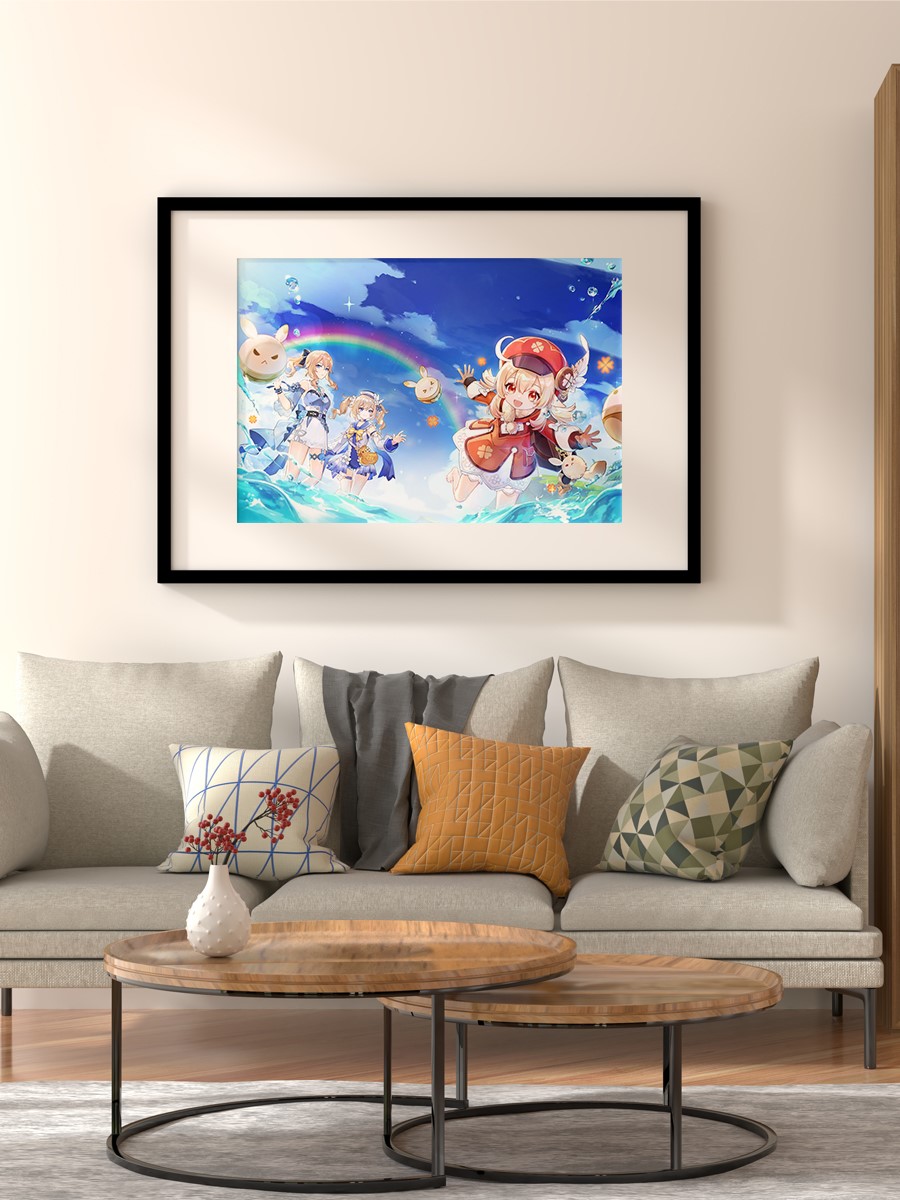 Genshin Impact 2021 E Anime Poster Çerçevesiz Yüksek Kalite Anime Duvar Poster