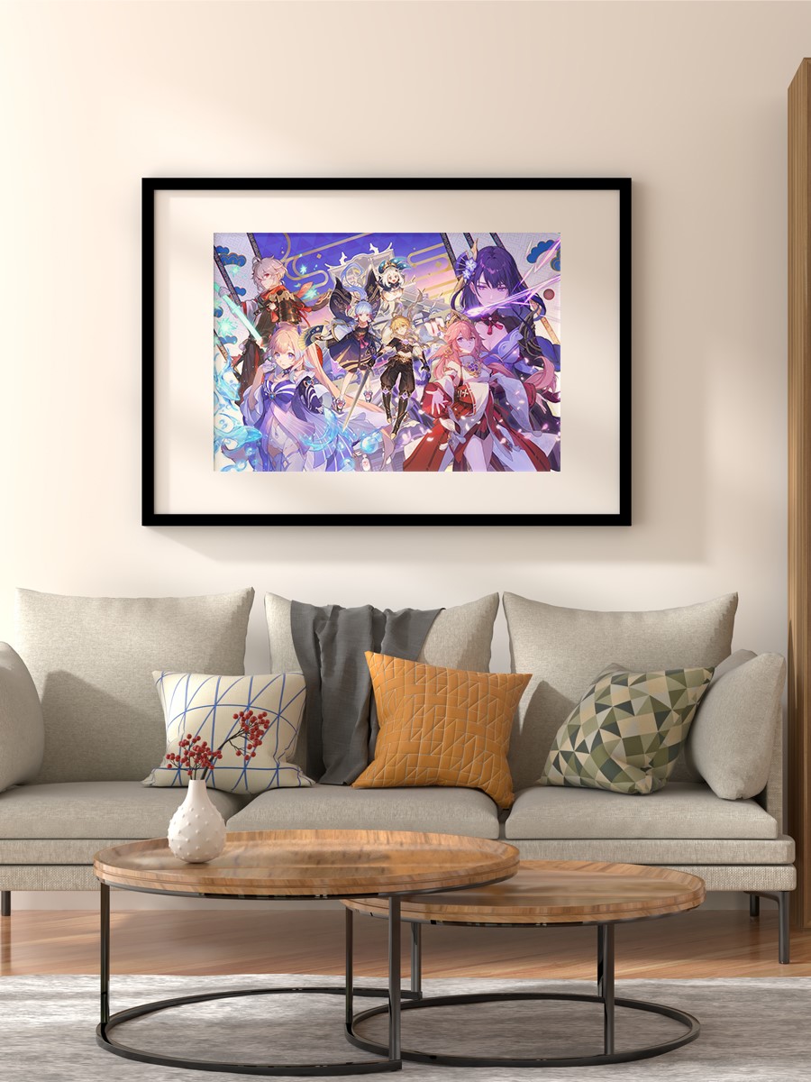 Genshin Impact 2021 H Anime Poster Çerçevesiz Yüksek Kalite Anime Duvar Poster
