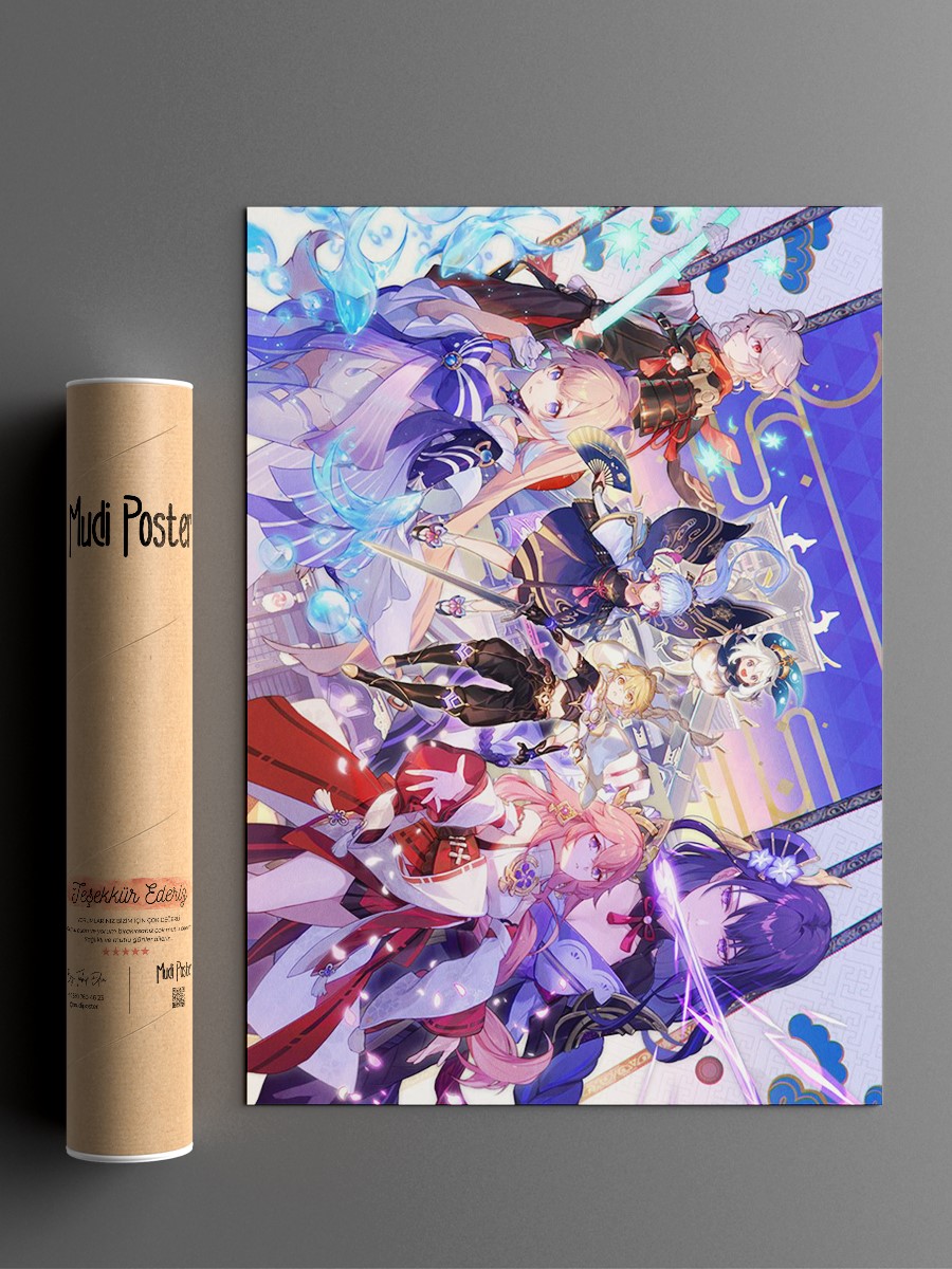 Genshin Impact 2021 H Anime Poster Çerçevesiz Yüksek Kalite Anime Duvar Poster