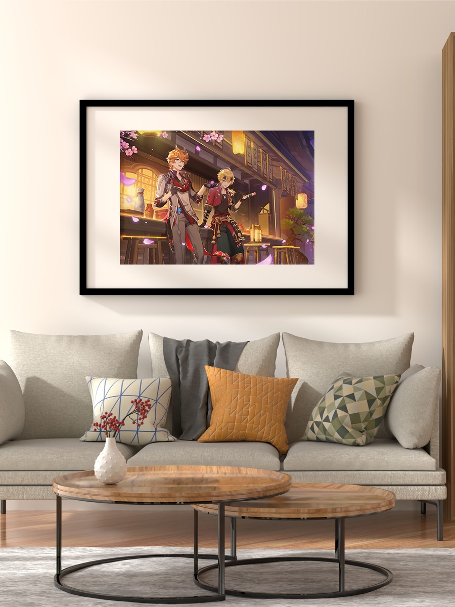 Genshin Impact 2021 K Anime Poster Çerçevesiz Yüksek Kalite Anime Duvar Poster