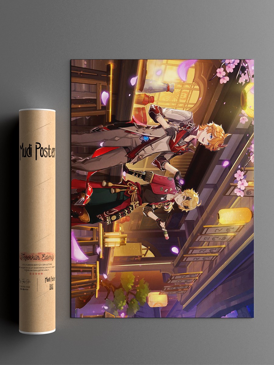 Genshin Impact 2021 K Anime Poster Çerçevesiz Yüksek Kalite Anime Duvar Poster