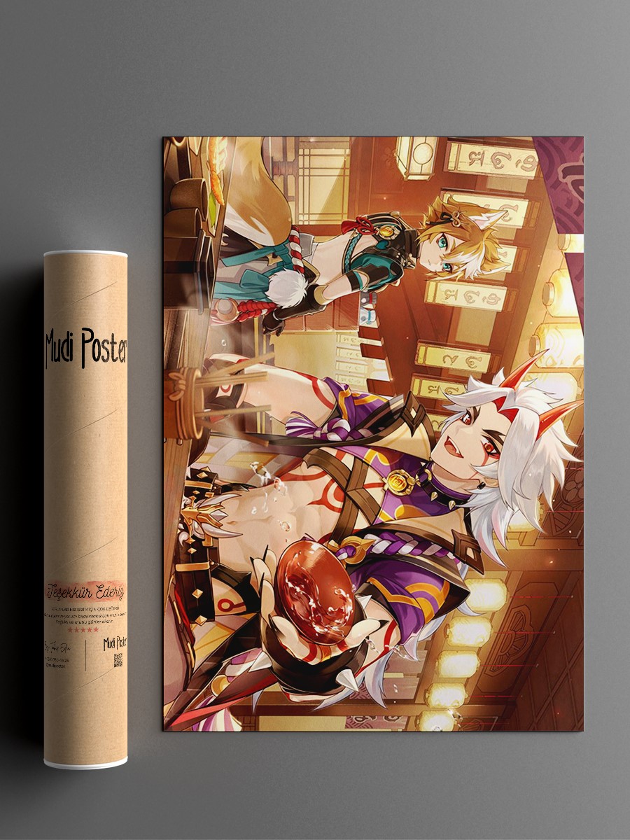 Genshin Impact 2021 M Anime Poster Çerçevesiz Yüksek Kalite Anime Duvar Poster