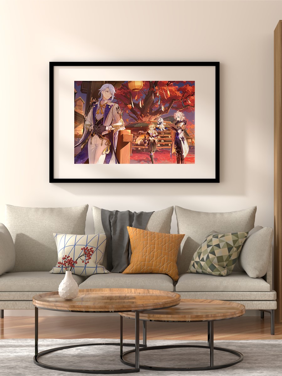Genshin Impact 2022 E Anime Poster Çerçevesiz Yüksek Kalite Anime Duvar Poster
