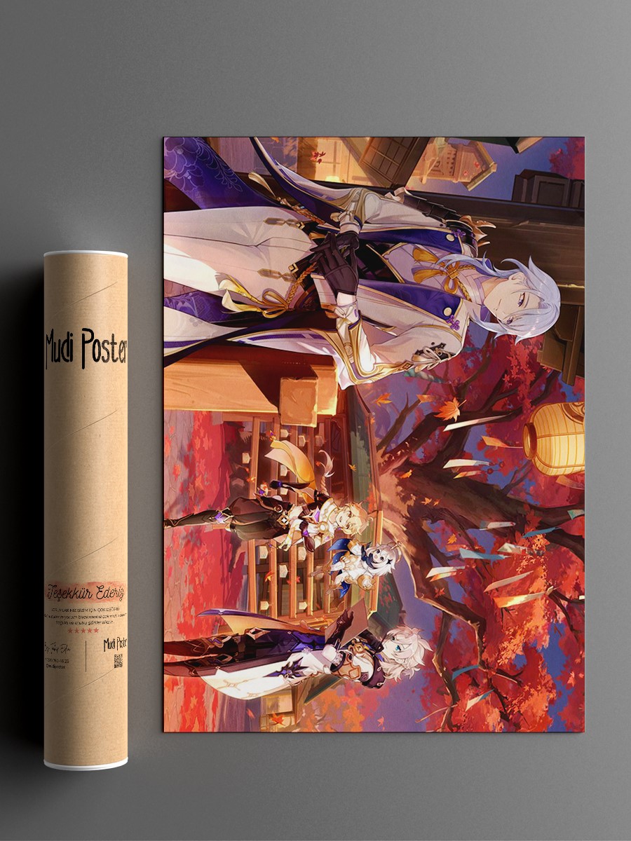Genshin Impact 2022 E Anime Poster Çerçevesiz Yüksek Kalite Anime Duvar Poster