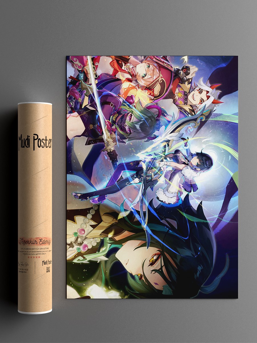 Genshin Impact 2022 G Anime Poster Çerçevesiz Yüksek Kalite Anime Duvar Poster