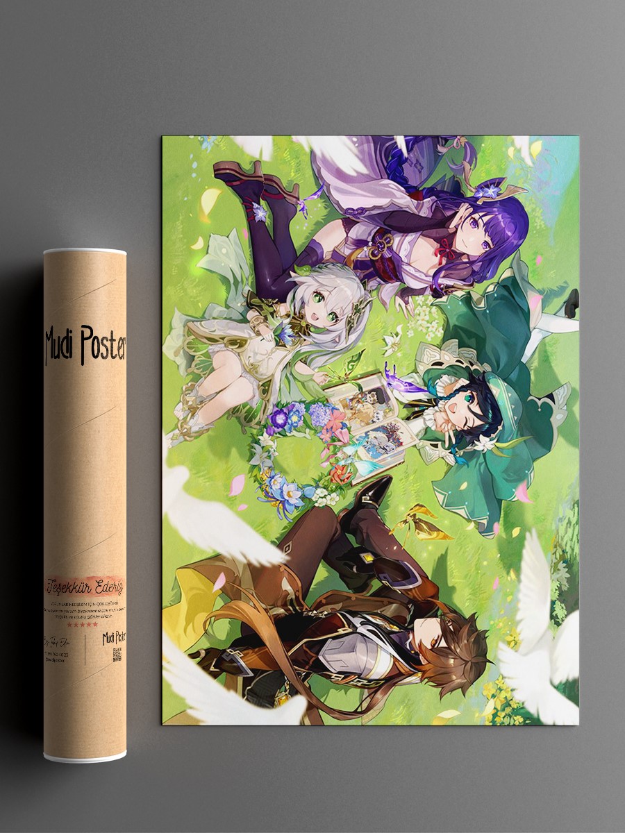 Genshin Impact 2022 L Anime Poster Çerçevesiz Yüksek Kalite Anime Duvar Poster