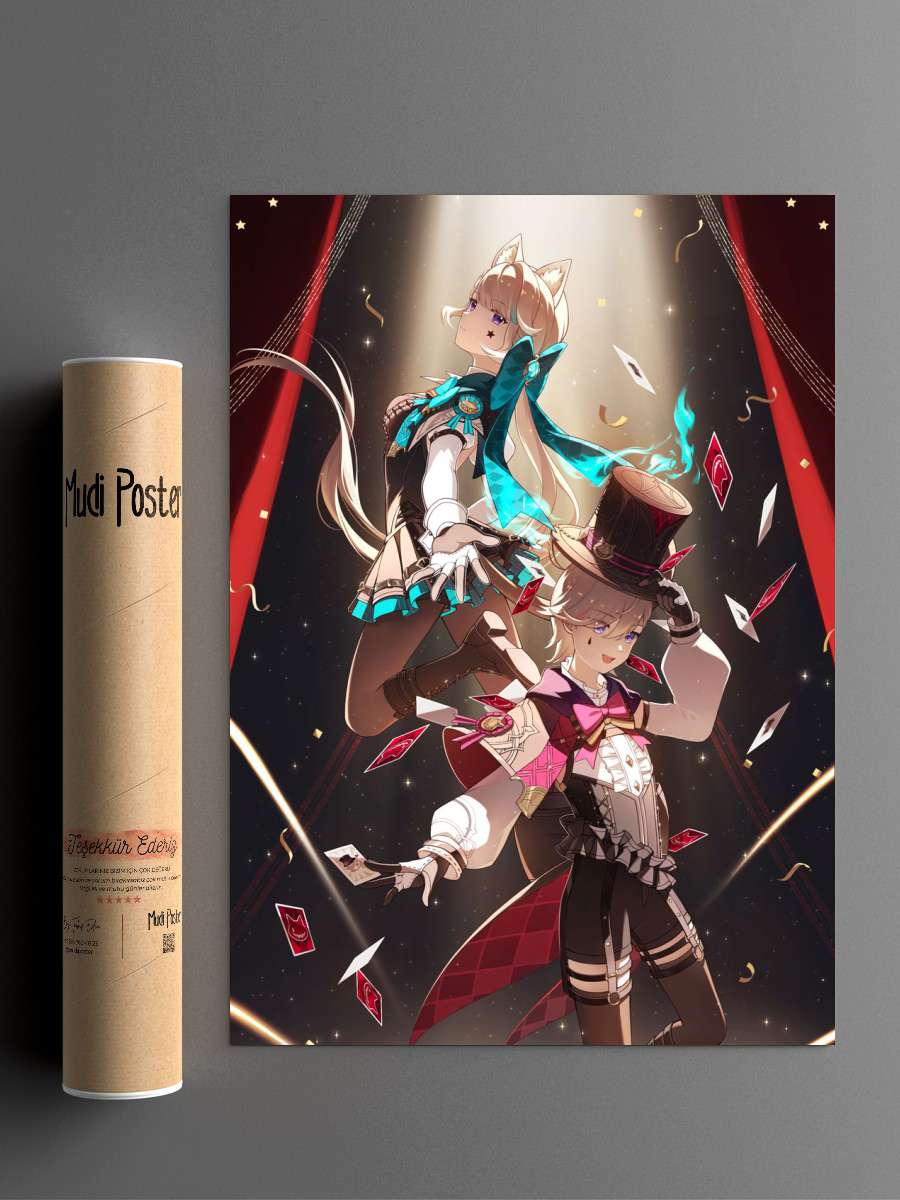 genshin impact Anime Poster Çerçevesiz Yüksek Kalite Anime Duvar Poster