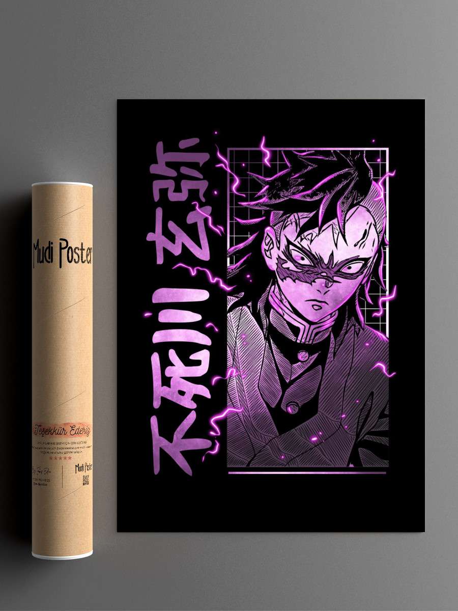 Genya Shinazugawa Anime Poster Çerçevesiz Yüksek Kalite Anime Duvar Poster