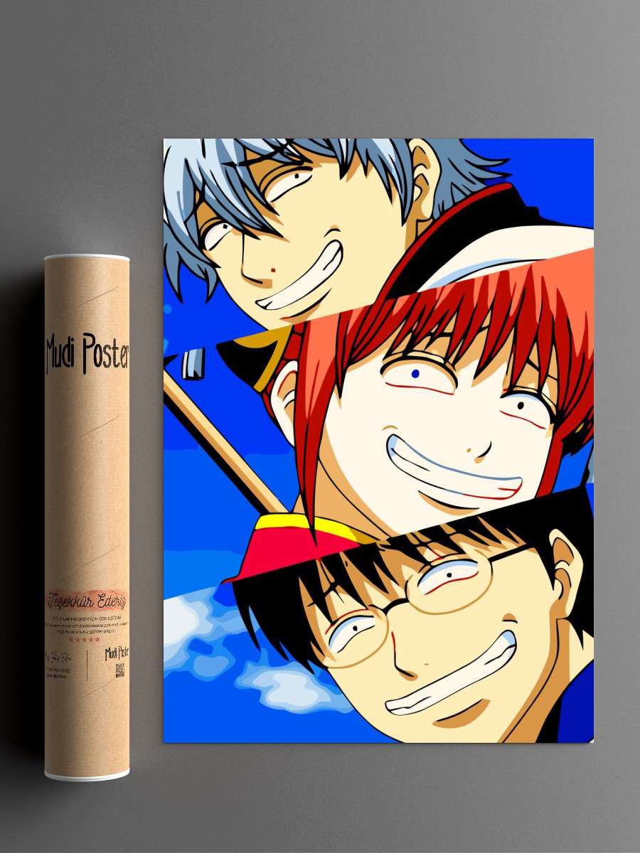 Gintoki Kagura Gintama Anime Poster Çerçevesiz Yüksek Kalite Anime Duvar Poster