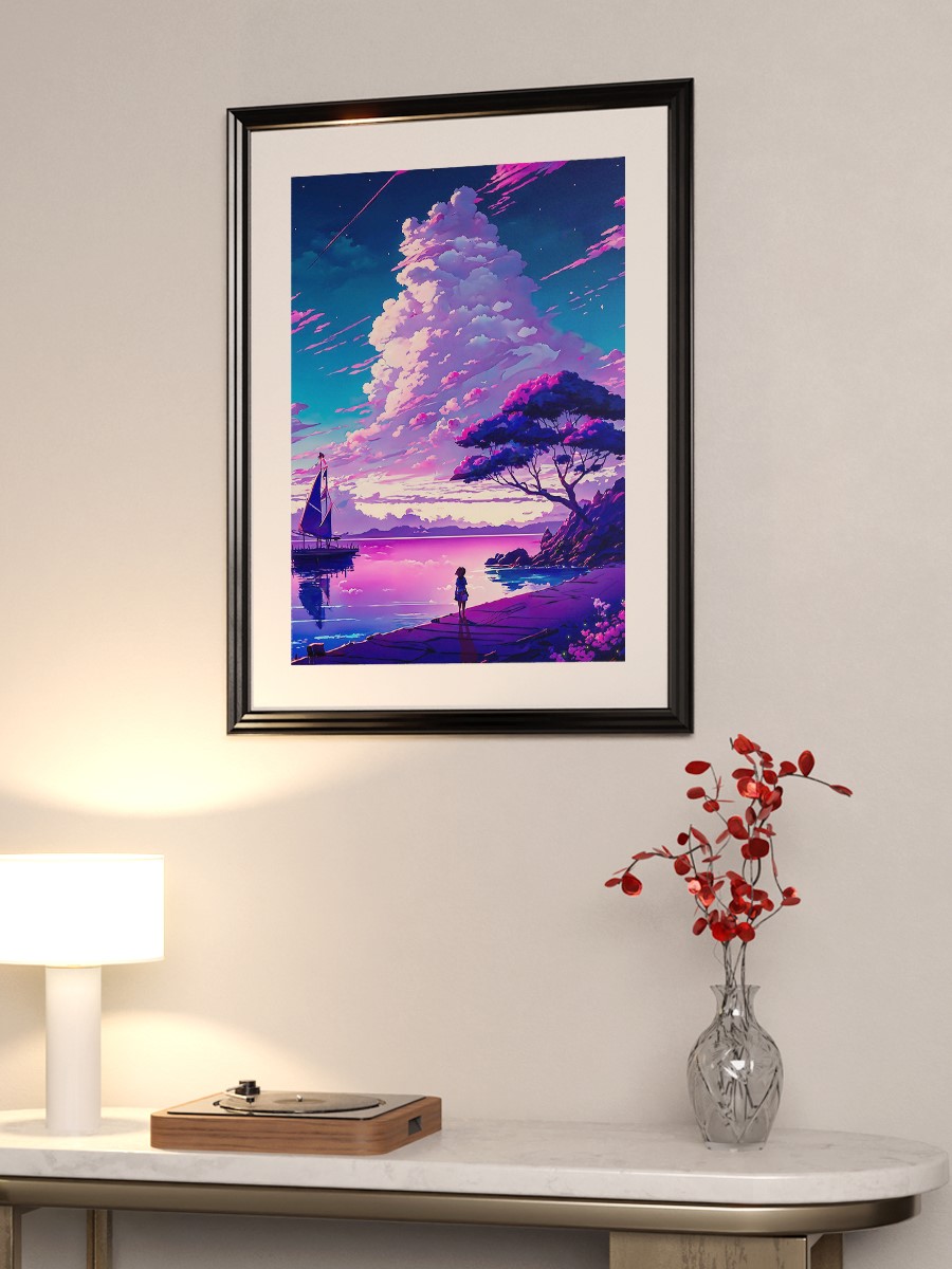 Girl at the sea Anime Poster Çerçevesiz Yüksek Kalite Anime Duvar Poster