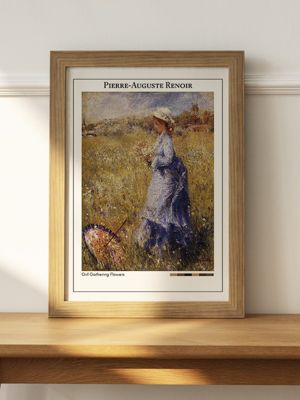 Pierre-Auguste Renoir Girl Gathering Flowers Poster