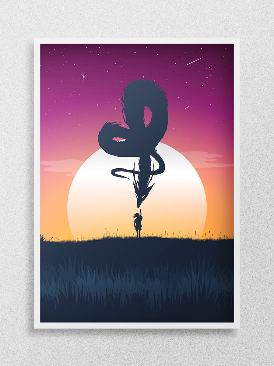 Girls and Dragon Anime Poster Çerçevesiz Yüksek Kalite Anime Duvar Poster