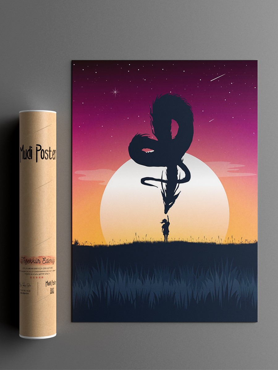 Girls and Dragon Anime Poster Çerçevesiz Yüksek Kalite Anime Duvar Poster