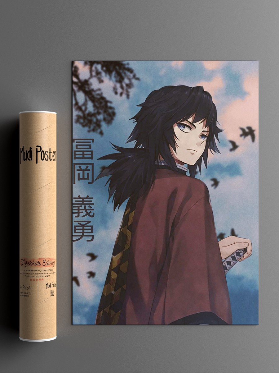 Giyu Tomioka Anime Poster Çerçevesiz Yüksek Kalite Anime Duvar Poster