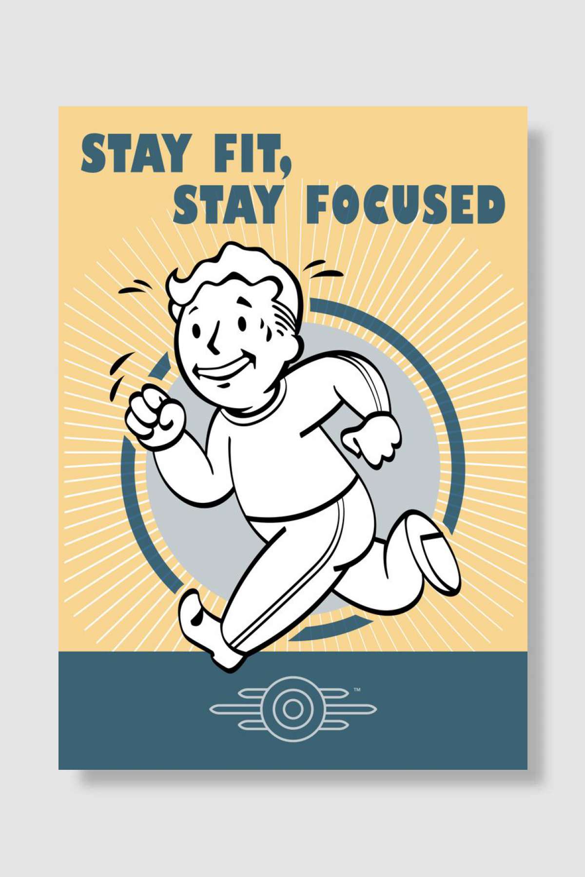 Stay Fit Stay Focused Oyun Poster Çerçevesiz Yüksek Kalite Oyun Afiş Duvar Poster