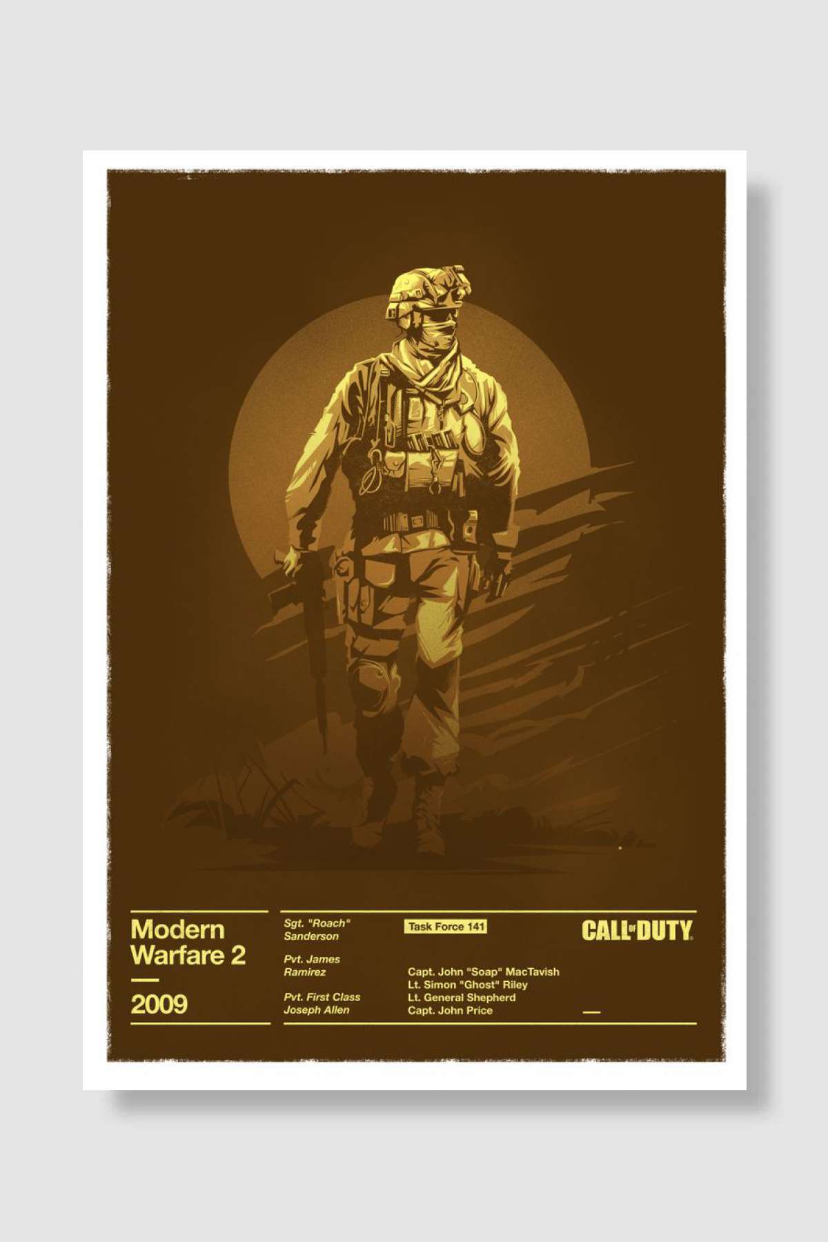 Task force 141 Oyun Poster Çerçevesiz Yüksek Kalite Oyun Afiş Duvar Poster