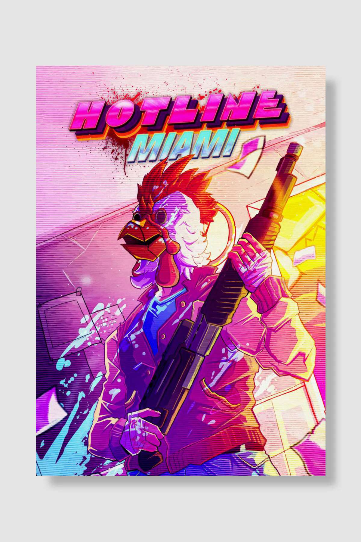 Hotline Miami Games Oyun Poster Çerçevesiz Yüksek Kalite Oyun Afiş Duvar Poster