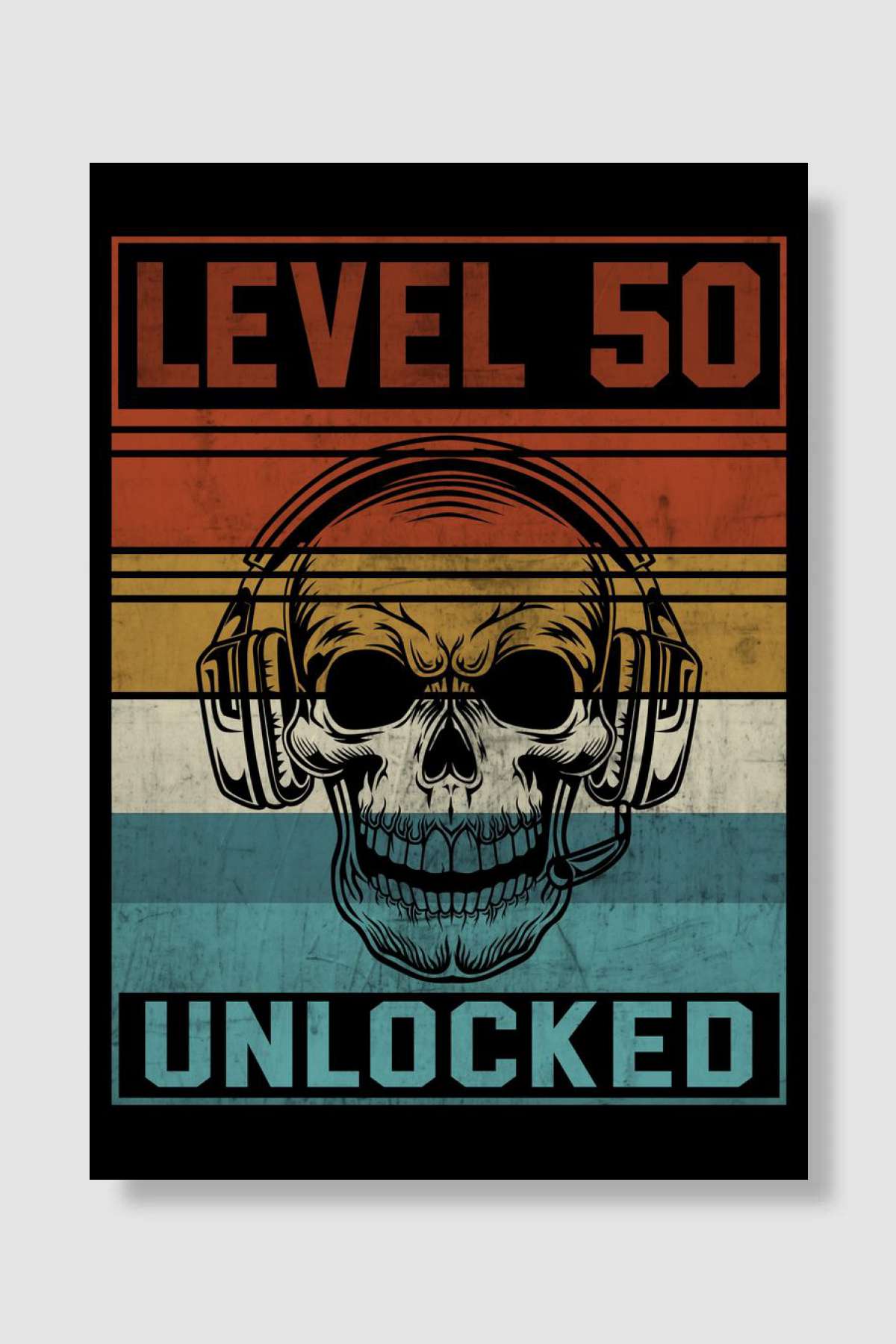 Gamer 50th Birthday Oyun Poster Çerçevesiz Yüksek Kalite Oyun Afiş Duvar Poster