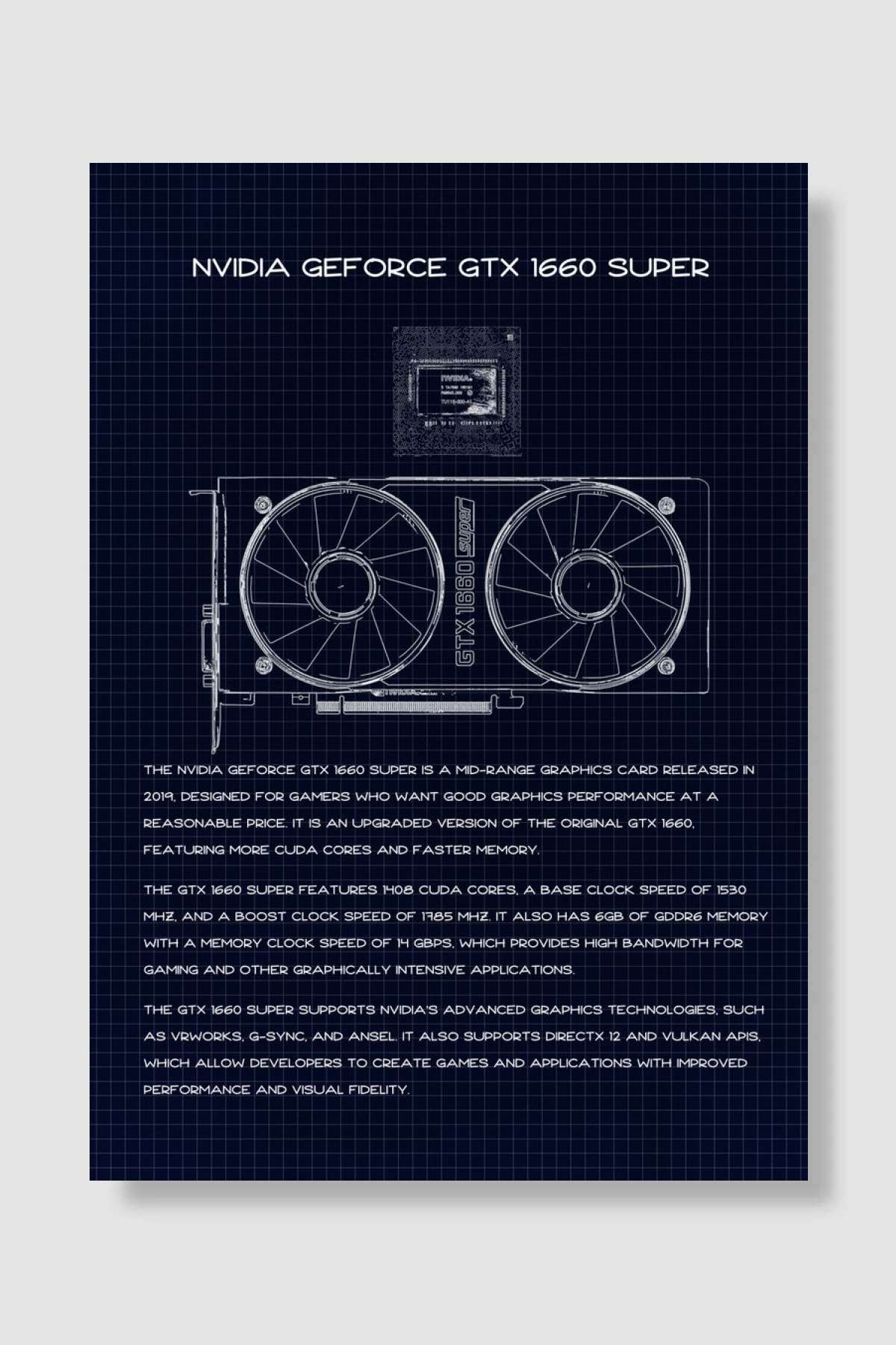 GTX 1660 Super Oyun Poster Çerçevesiz Yüksek Kalite Oyun Afiş Duvar Poster