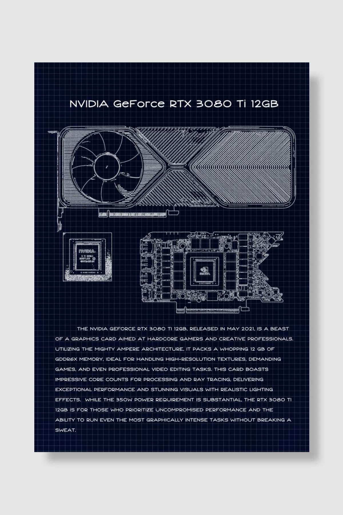 3080 TI 12GB Oyun Poster Çerçevesiz Yüksek Kalite Oyun Afiş Duvar Poster