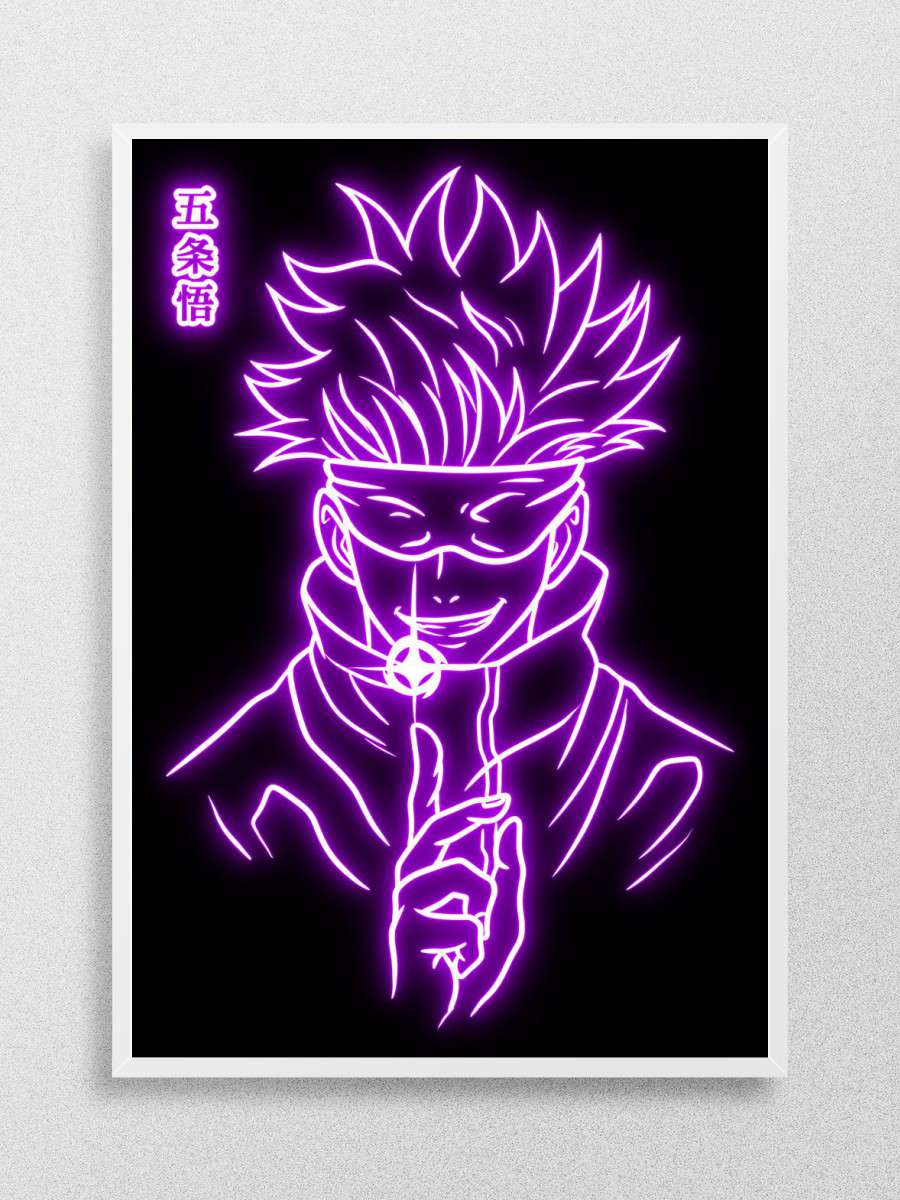 Gojo satoru neon Anime Poster Çerçevesiz Yüksek Kalite Anime Duvar Poster