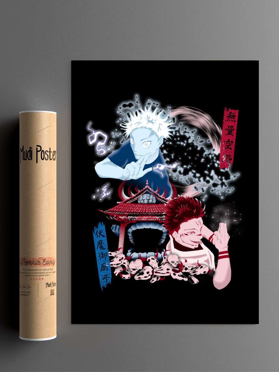 Gojo vs Sukuna jujutsu Anime Poster Çerçevesiz Yüksek Kalite Anime Duvar Poster