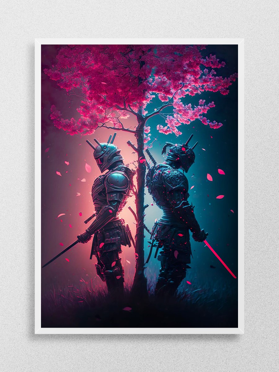 Good and Evil Samurai Anime Poster Çerçevesiz Yüksek Kalite Anime Duvar Poster