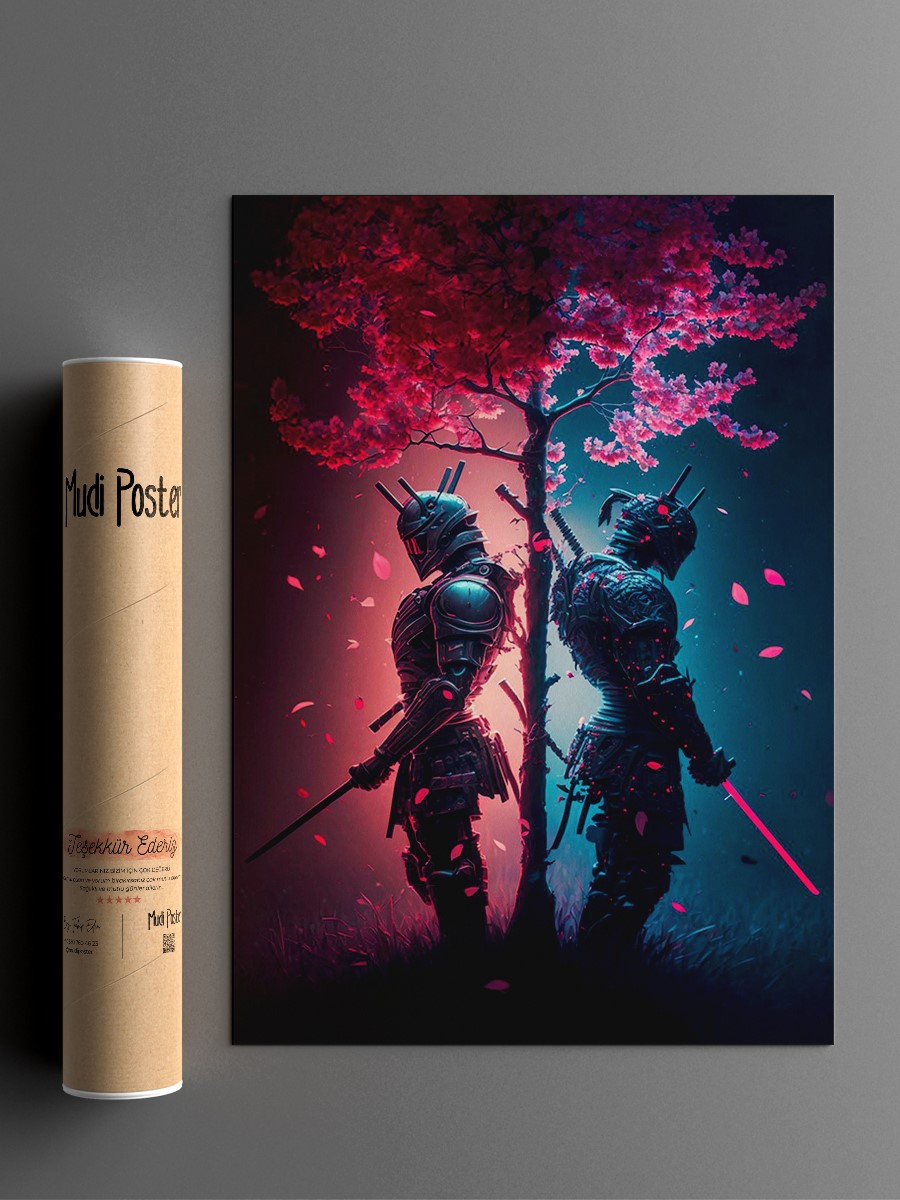 Good and Evil Samurai Anime Poster Çerçevesiz Yüksek Kalite Anime Duvar Poster