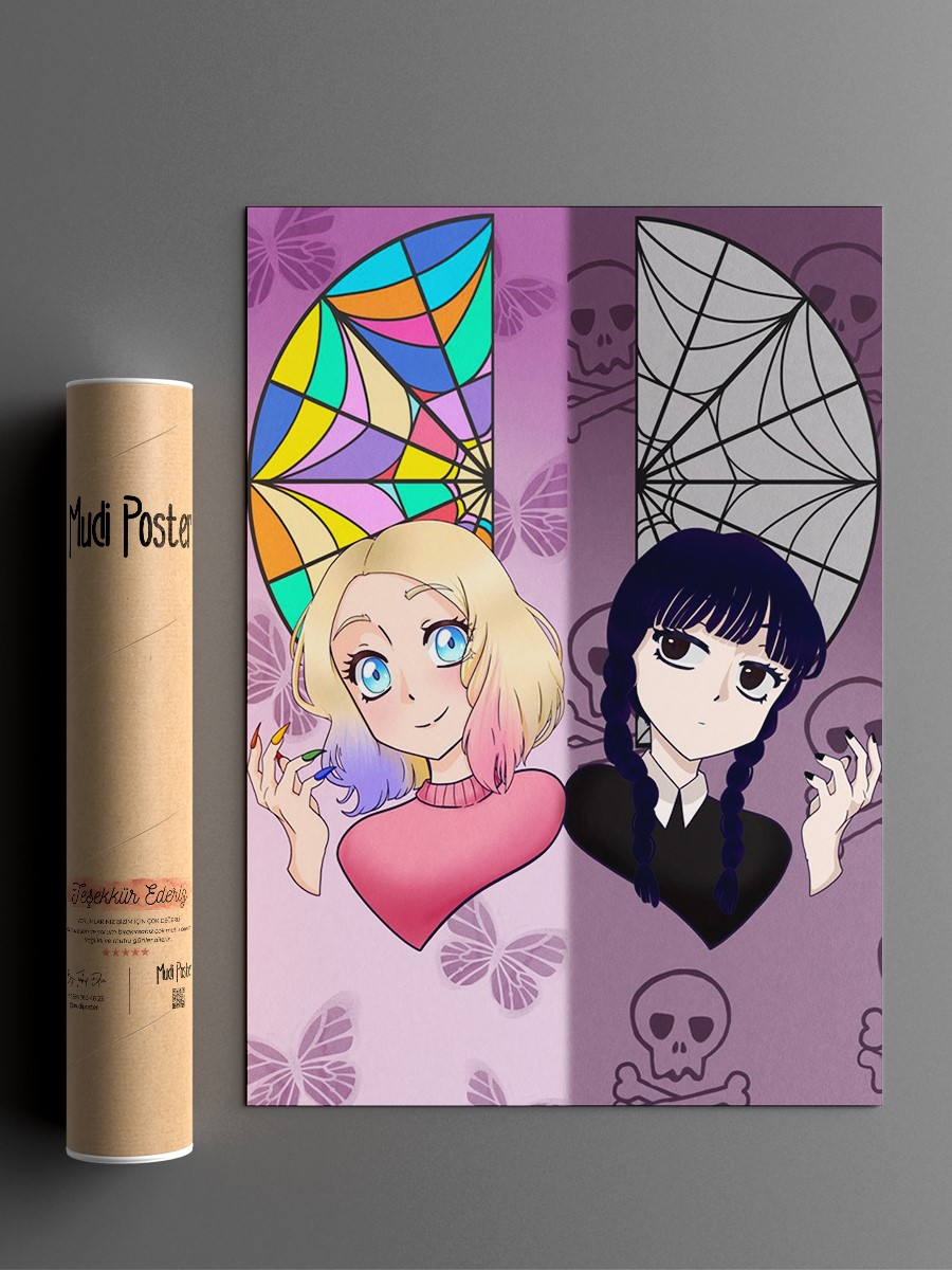 Goth and Pop Anime Poster Çerçevesiz Yüksek Kalite Anime Duvar Poster