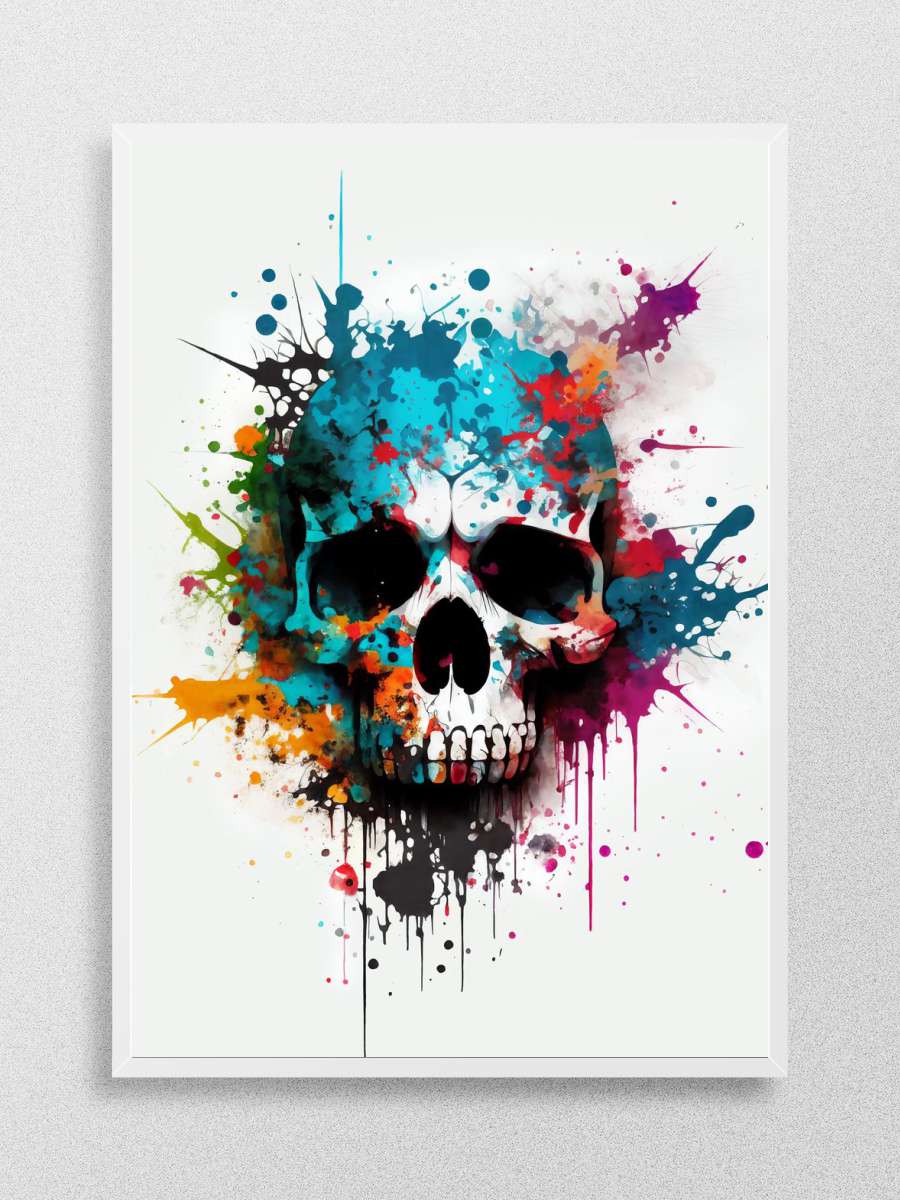 Graffiti Skull Anime Poster Çerçevesiz Yüksek Kalite Anime Duvar Poster