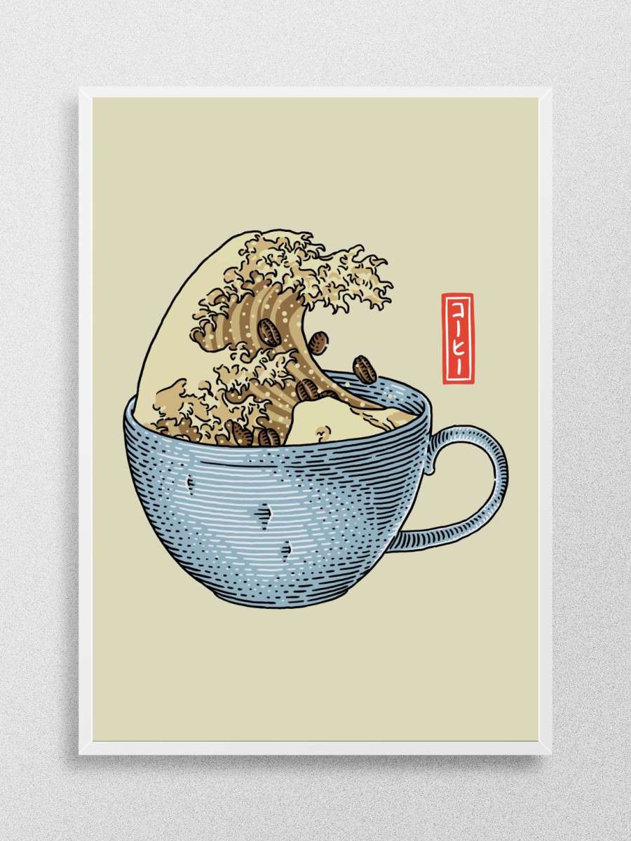 Great Wave of Coffee Anime Poster Çerçevesiz Yüksek Kalite Anime Duvar Poster