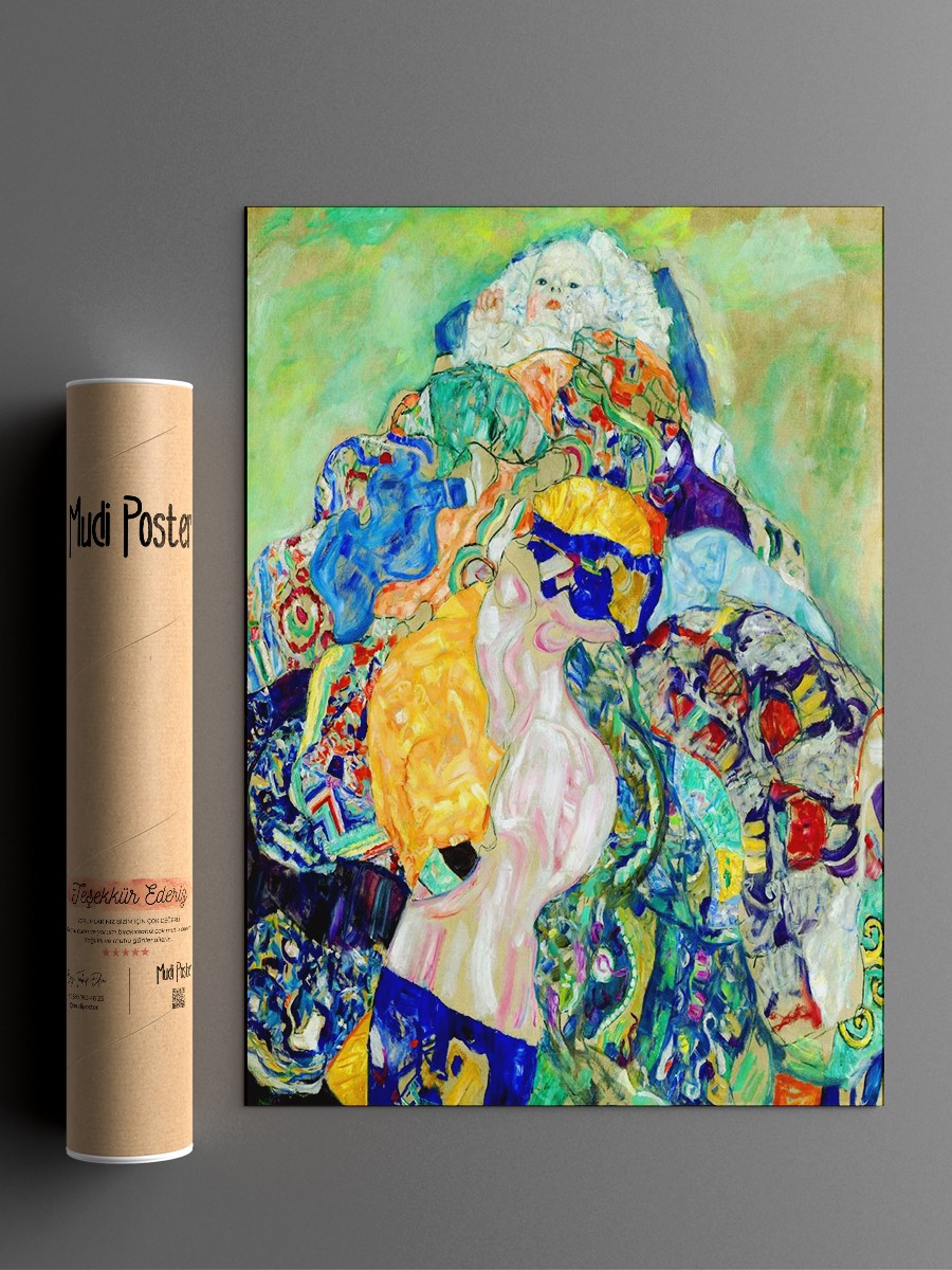 Gustav Klimt Baby Cradle Tablo Sanatsal Ünlü Ressam Poster Çerçevesiz Yüksek Kalite Poster