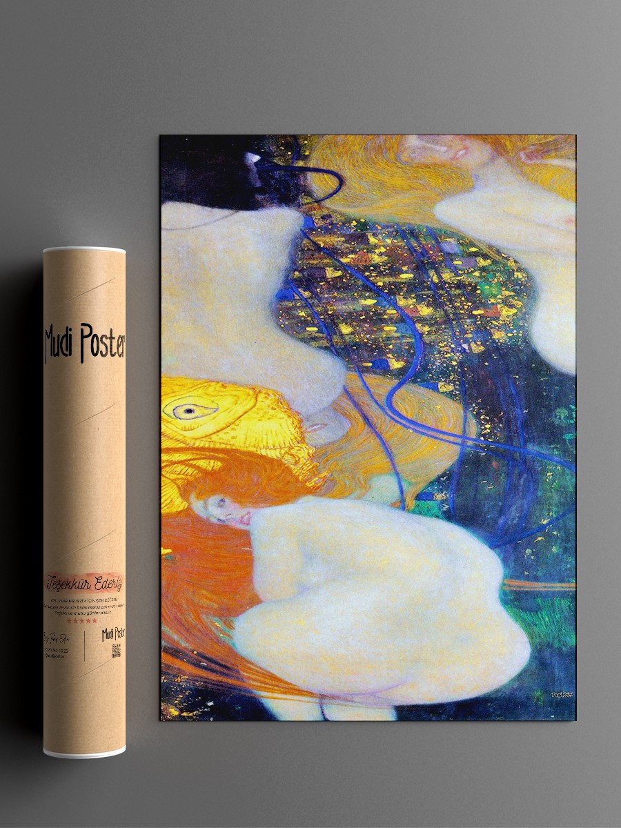 Gustav Klimt Goldfish Tablo Sanatsal Ünlü Ressam Poster Çerçevesiz Yüksek Kalite Poster