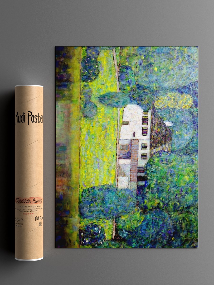 Gustav Klimt Litzlberg Tablo Sanatsal Ünlü Ressam Poster Çerçevesiz Yüksek Kalite Poster