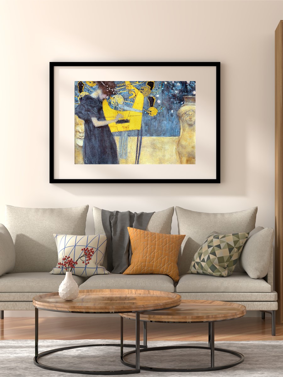 Gustav Klimt Music Tablo Sanatsal Ünlü Ressam Poster Çerçevesiz Yüksek Kalite Poster