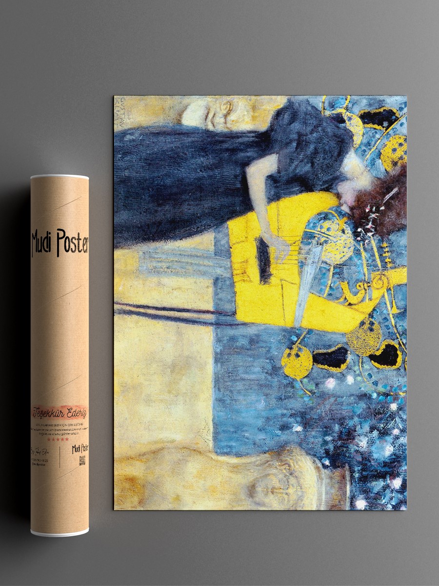 Gustav Klimt Music Tablo Sanatsal Ünlü Ressam Poster Çerçevesiz Yüksek Kalite Poster