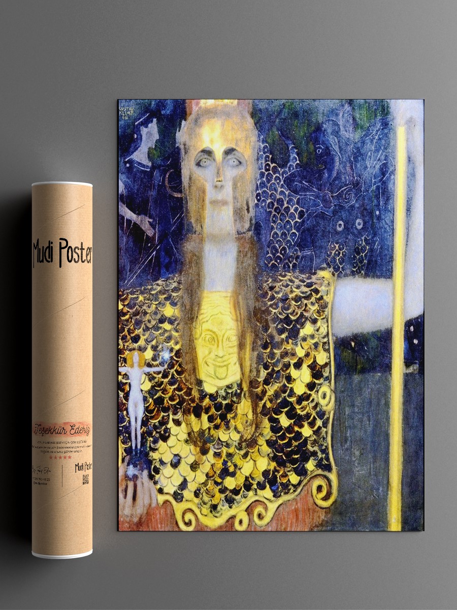 Gustav Klimt Pallas Athene Tablo Sanatsal Ünlü Ressam Poster Çerçevesiz Yüksek Kalite Poster