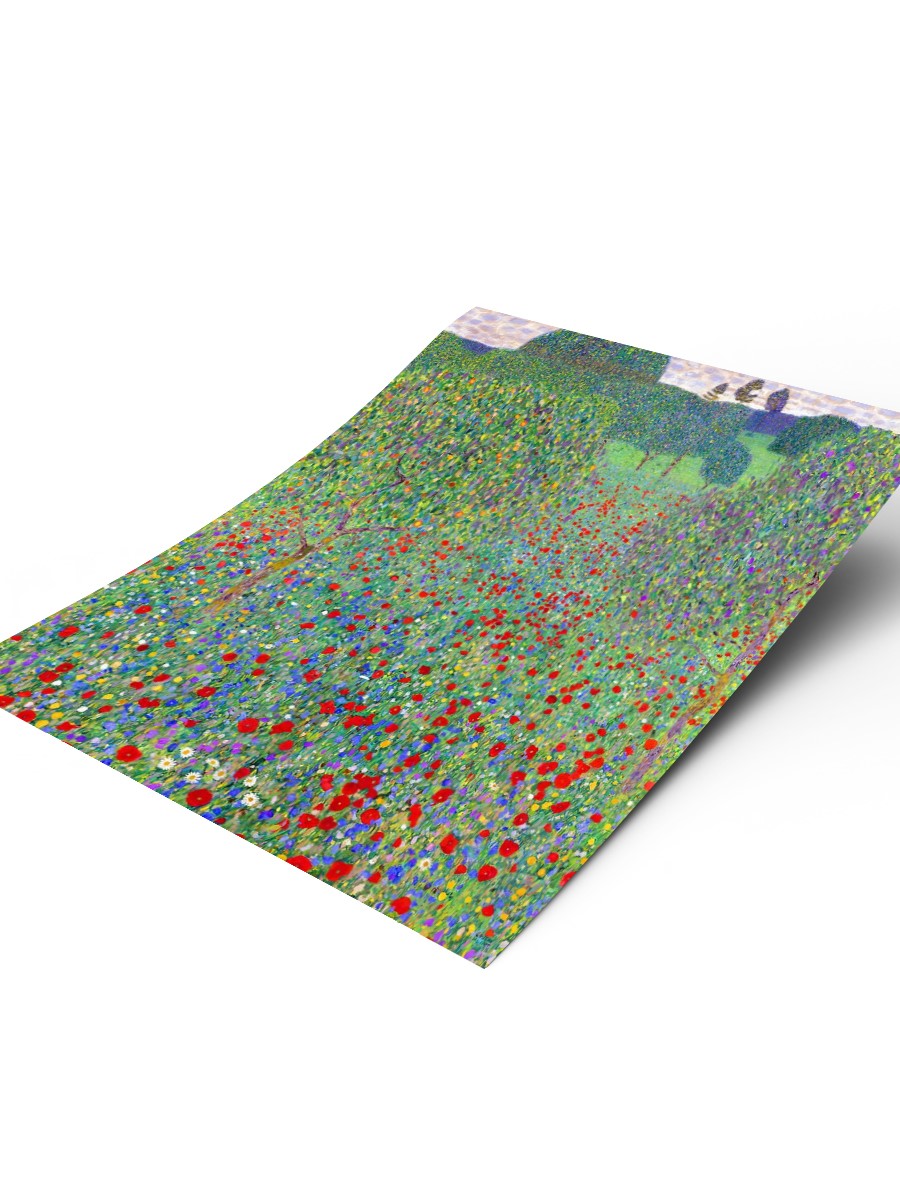 Gustav Klimt Poppy Field Tablo Sanatsal Ünlü Ressam Poster Çerçevesiz Yüksek Kalite Poster