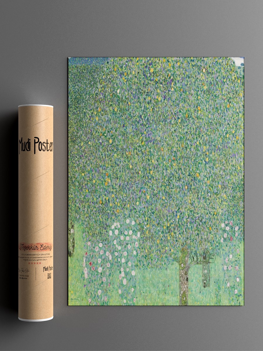 Gustav Klimt Rosebushes Tablo Sanatsal Ünlü Ressam Poster Çerçevesiz Yüksek Kalite Poster