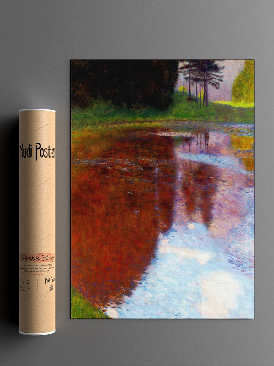 Gustav Klimt Tranquil Pond Tablo Sanatsal Ünlü Ressam Poster Çerçevesiz Yüksek Kalite Poster