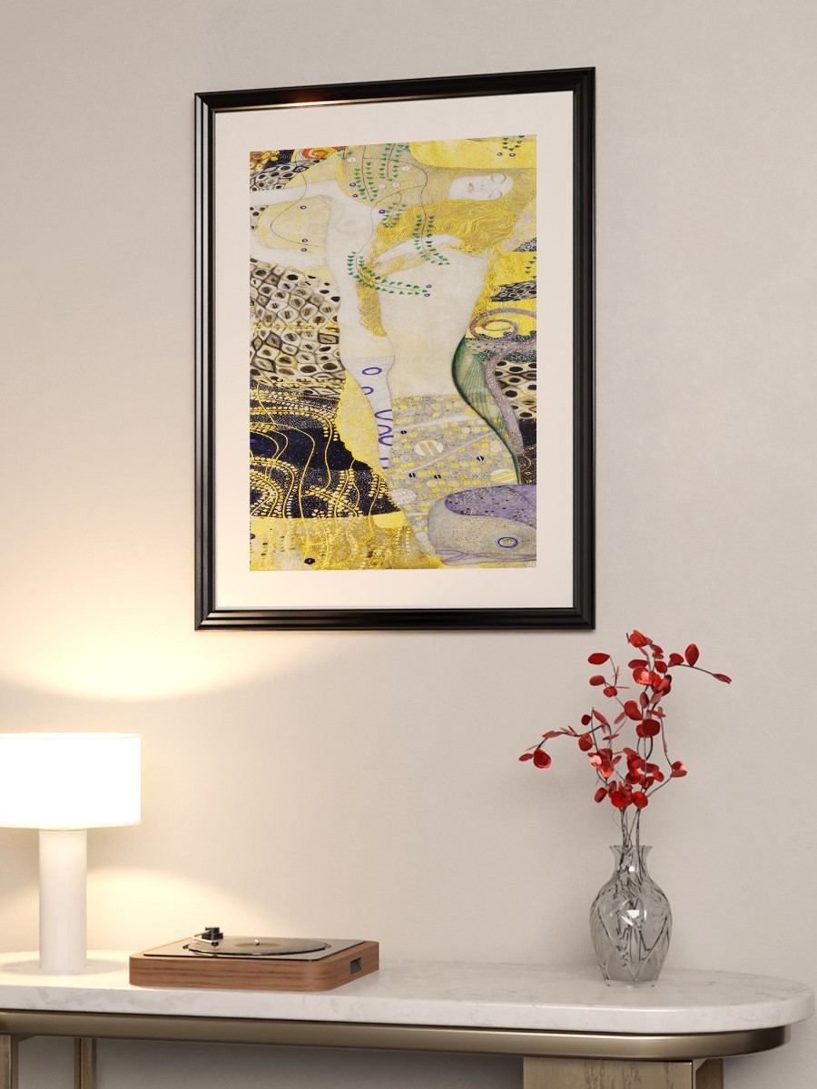 Gustav Klimt Water Serpent Tablo Sanatsal Ünlü Ressam Poster Çerçevesiz Yüksek Kalite Poster