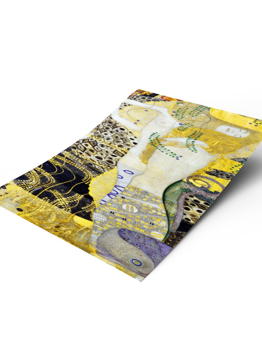Gustav Klimt Water Serpent Tablo Sanatsal Ünlü Ressam Poster Çerçevesiz Yüksek Kalite Poster