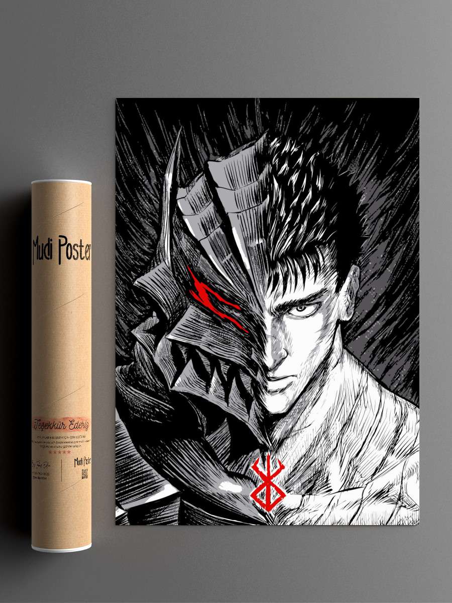Guts Berserk Anime Poster Çerçevesiz Yüksek Kalite Anime Duvar Poster