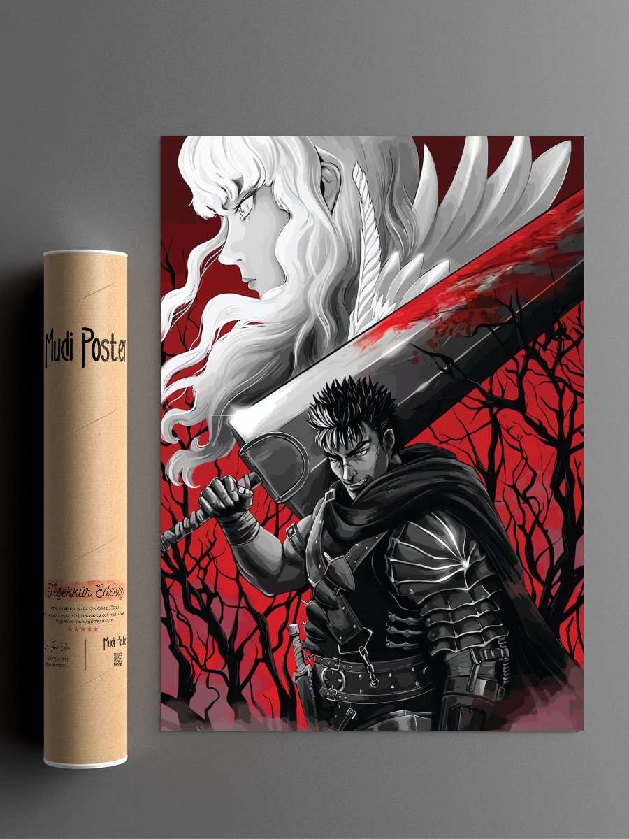 Guts n Griffith Anime Poster Çerçevesiz Yüksek Kalite Anime Duvar Poster