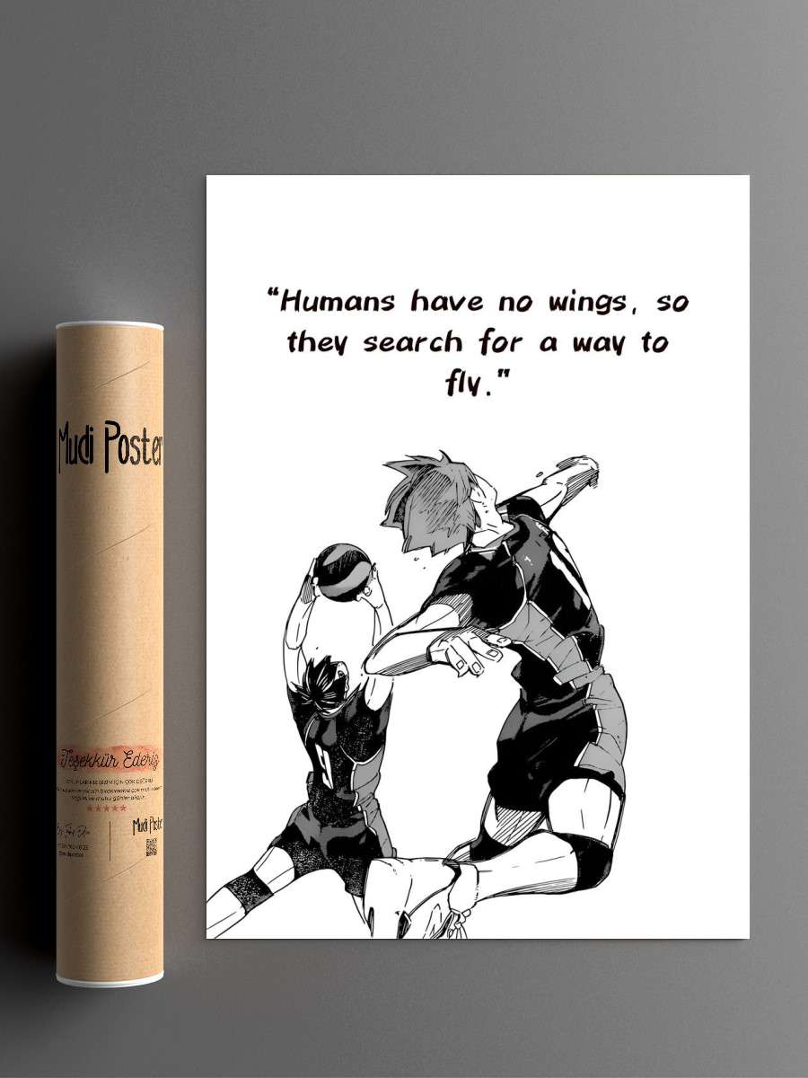 Haikyuu Quotes Anime Poster Çerçevesiz Yüksek Kalite Anime Duvar Poster