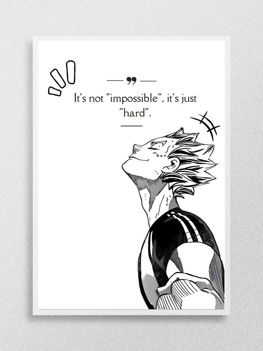 Haikyuu Quotes Anime Poster Çerçevesiz Yüksek Kalite Anime Duvar Poster