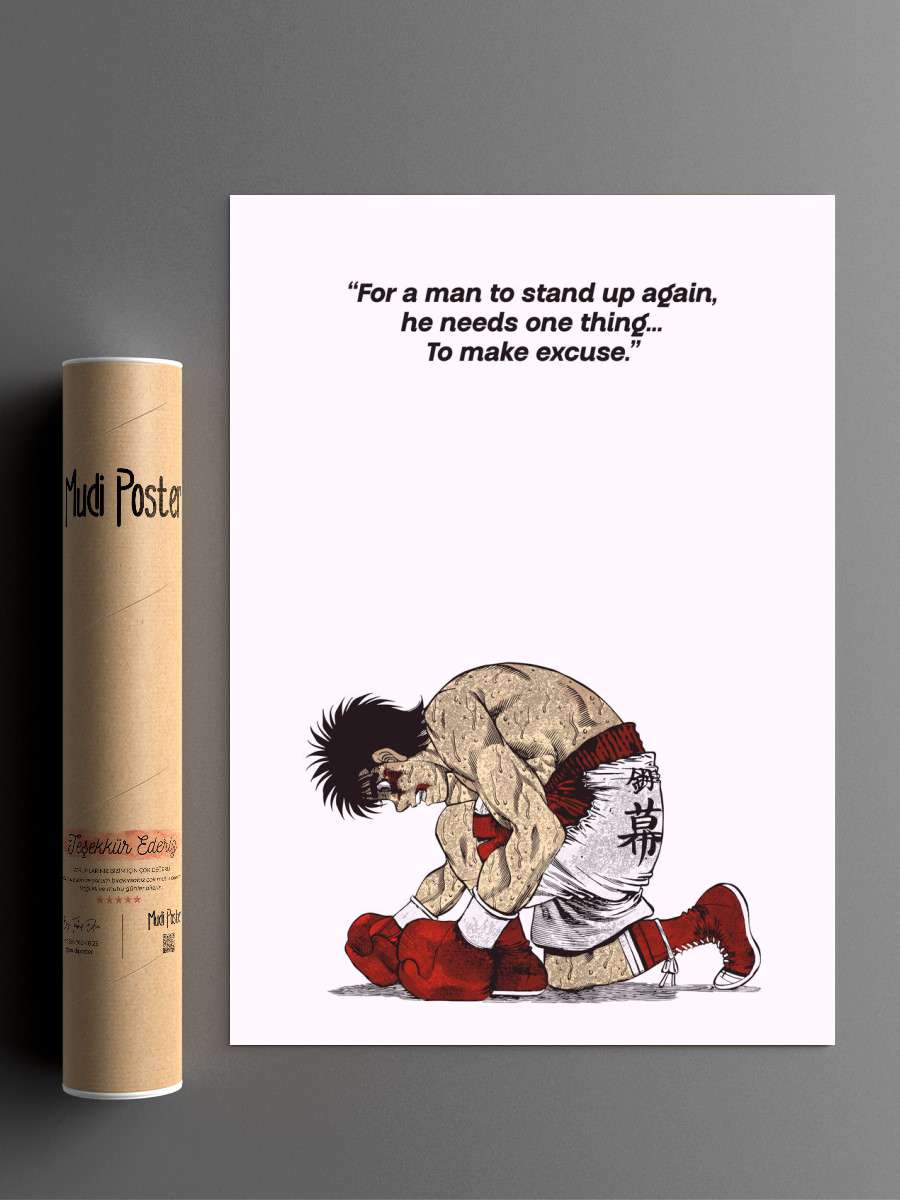 Hajime No Ippo Quotes Anime Poster Çerçevesiz Yüksek Kalite Anime Duvar Poster