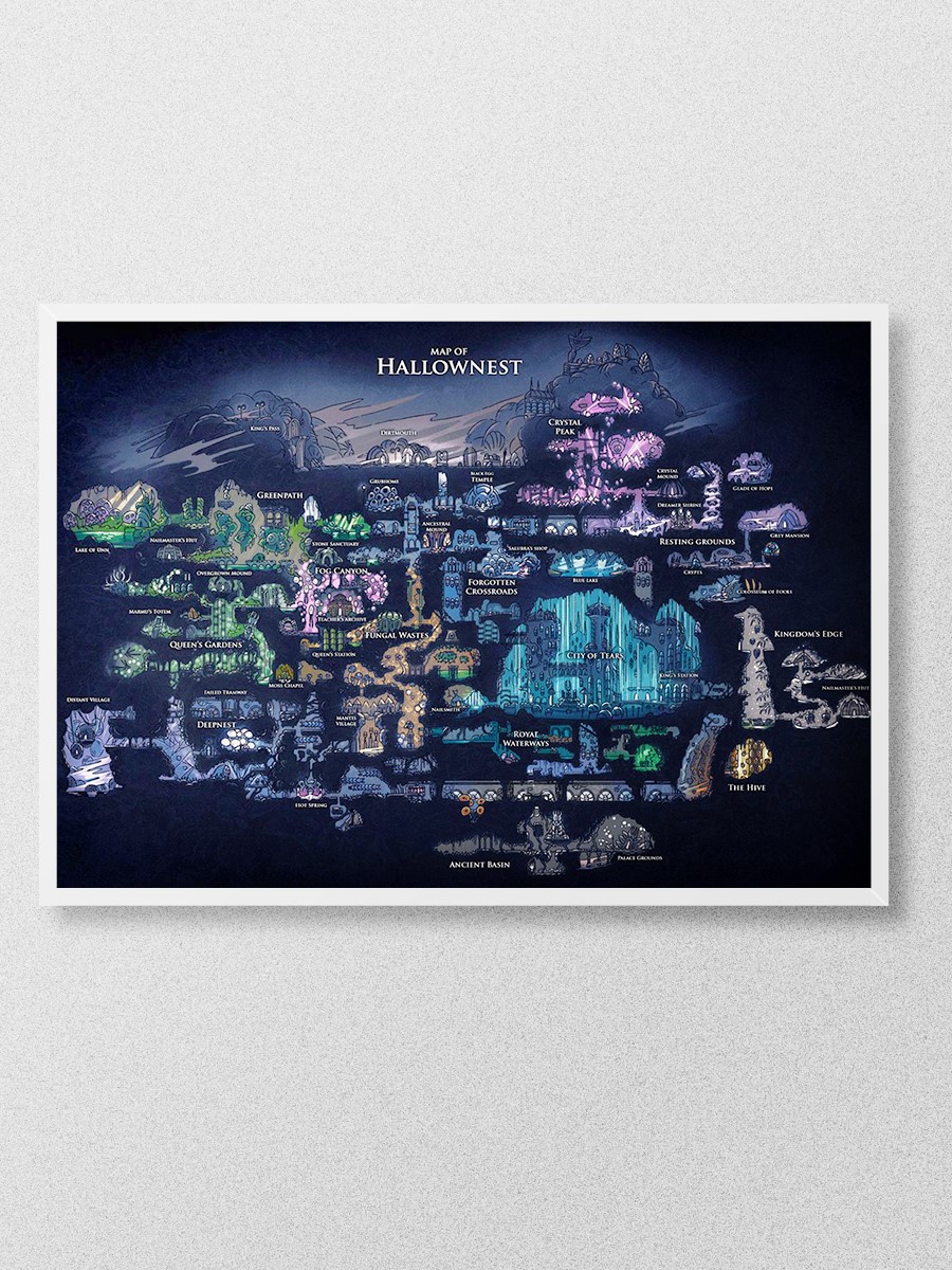 Hallownest Map Anime Poster Çerçevesiz Yüksek Kalite Anime Duvar Poster