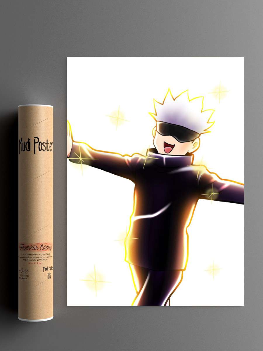Happy Gojo Anime Poster Çerçevesiz Yüksek Kalite Anime Duvar Poster
