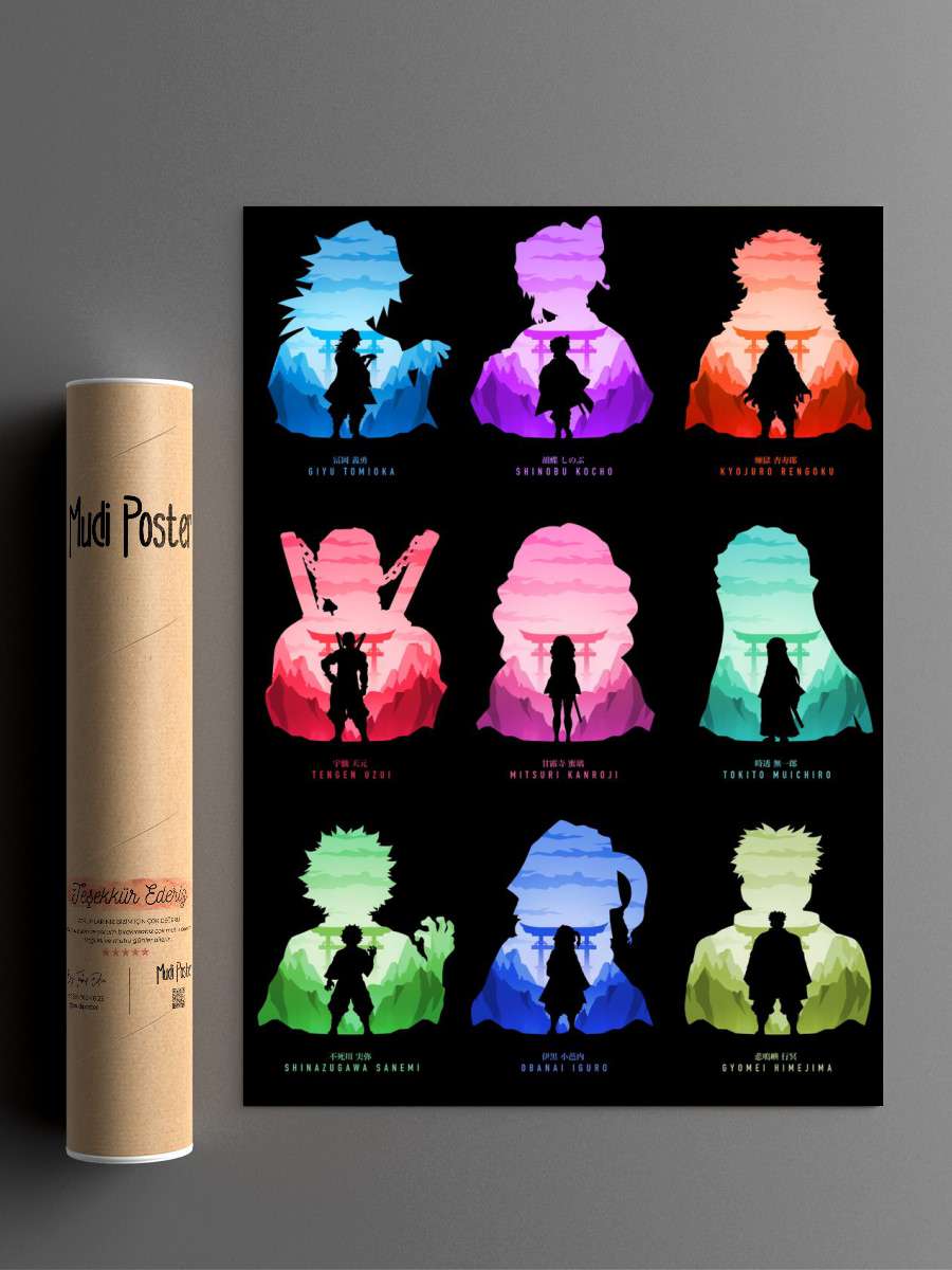 Hashira Demon Slayer Anime Poster Çerçevesiz Yüksek Kalite Anime Duvar Poster